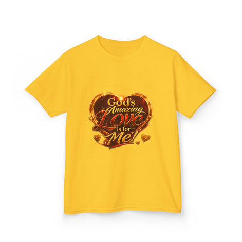 Kids T-Shirt — "God's Amazing Love Is For Me" Heart Graphic