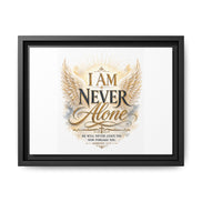 I Am Never Alone Framed Canvas Wall Art — Inspirational Christian Scripture Print