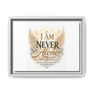 I Am Never Alone Framed Canvas Wall Art — Inspirational Christian Scripture Print