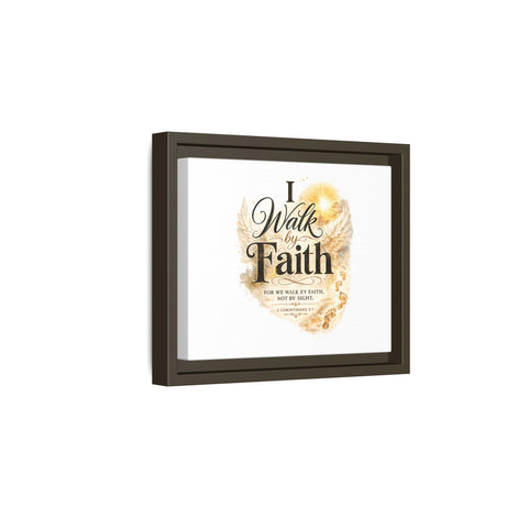 Canvas Wall Art - "I Walk By Faith" Framed Inspirational Bible Verse Print
