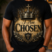 I Am Chosen Crown Tee — Inspirational Christian Graphic T-Shirt