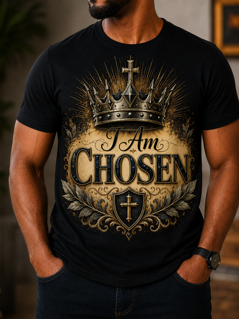 I Am Chosen Crown Tee — Inspirational Christian Graphic T-Shirt