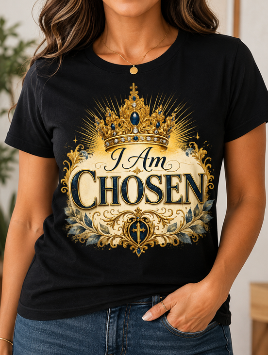 I Am Chosen Crown Tee — Inspirational Christian Graphic T-Shirt