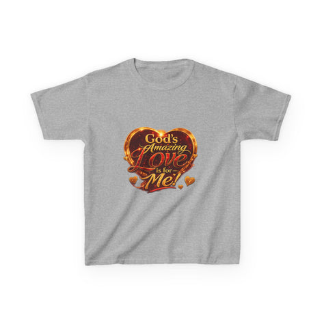 Kids T-Shirt — "God's Amazing Love Is For Me" Heart Graphic