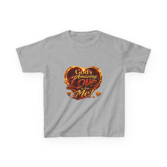 Kids T-Shirt — "God's Amazing Love Is For Me" Heart Graphic