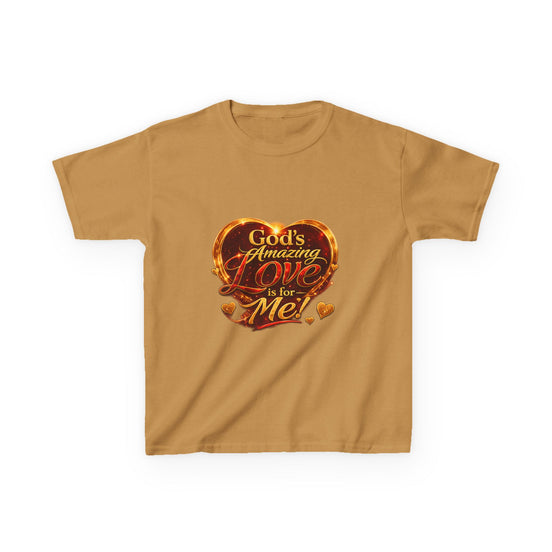 Kids T-Shirt — "God's Amazing Love Is For Me" Heart Graphic