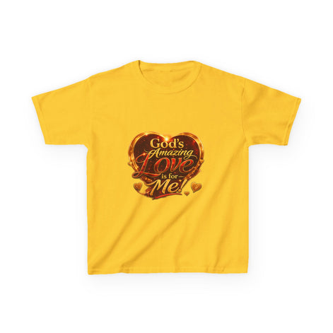 Kids T-Shirt — "God's Amazing Love Is For Me" Heart Graphic