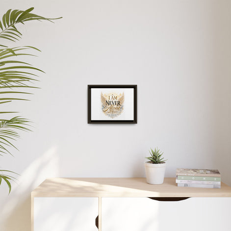 I Am Never Alone Framed Canvas Wall Art — Inspirational Christian Scripture Print