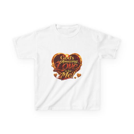 Kids T-Shirt — "God's Amazing Love Is For Me" Heart Graphic